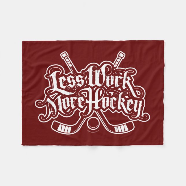 Mindre arbete mer hockey fleecefilt (Framsidan (Horisontell))