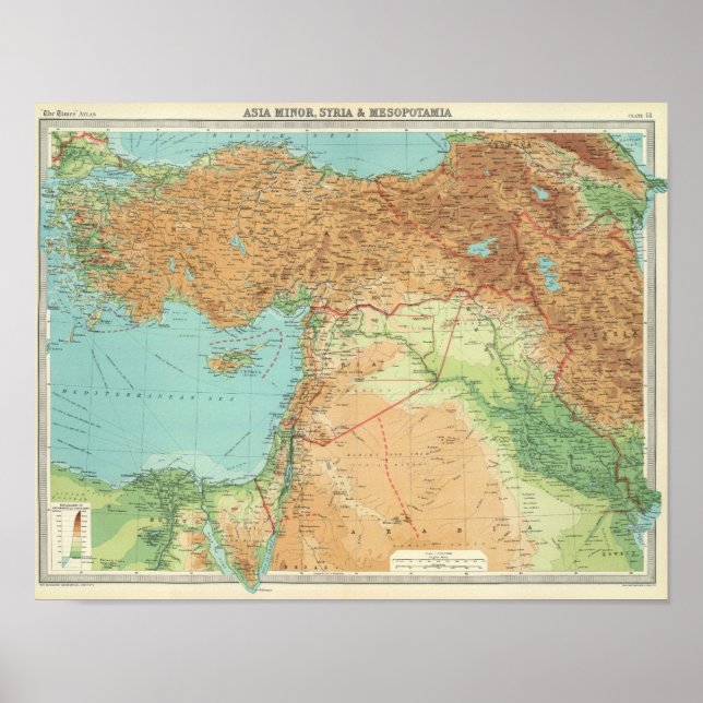 Mindre Asien, Syrien och Mesopotamien Poster (Framsidan)