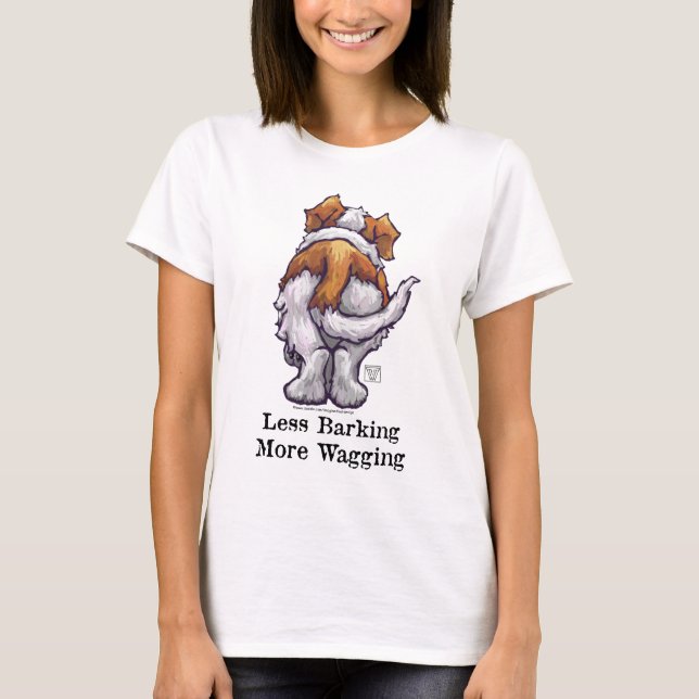 Mindre barkning, mer vaghet t-shirt (Framsida)