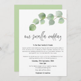 Mindre Bröllop Minskning Modern Script Eucalyptus Meddelande