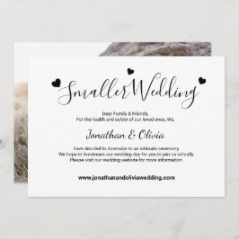 Mindre Bröllop Nedskalning Svart och Vitt Foto Meddelande