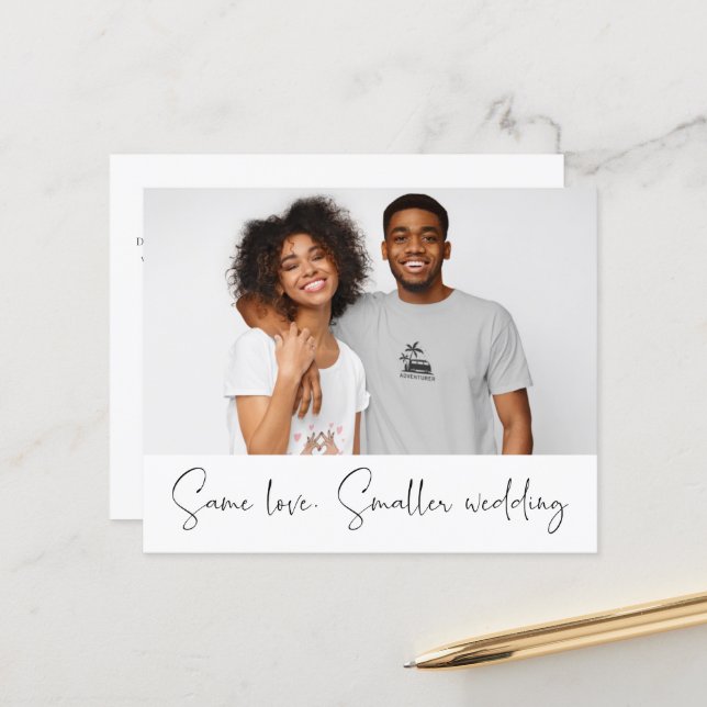 Mindre budgetmeddelande för Bröllop-foto (Fram/Back In Situ)