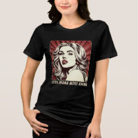 Mindre Drama Mer Karma Cool Tjej Pop Art Tröja