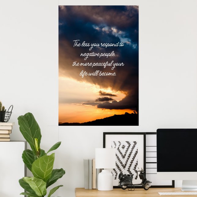 Mindre du svarar på negativa människor solnedgångs poster (Hemmakontoret)