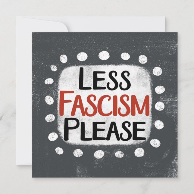Mindre fascism, hälsningskort kort (Framsida)
