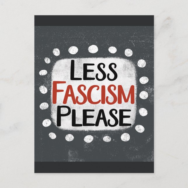 Mindre fascism, vykort (Framsida)