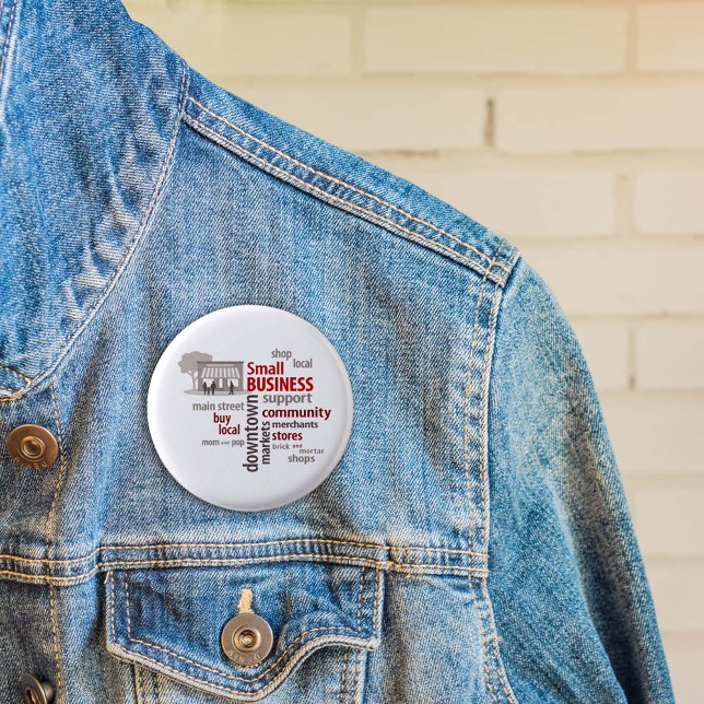 Mindre företag knapp (Celebrate Small Business, community merchants, main street shops and downtown markets.)