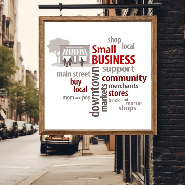 Mindre företag poster (Celebrate Small Business, shop your local community neighborhood businesses.)