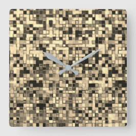 Mindre grå kvadrater eller plattor, khaki beige fä fyrkantig klocka