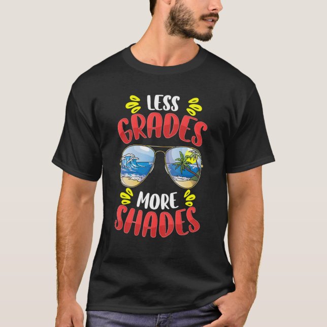 Mindre Klass fler skuggor Sommar Vacation Student  T Shirt (Framsida)