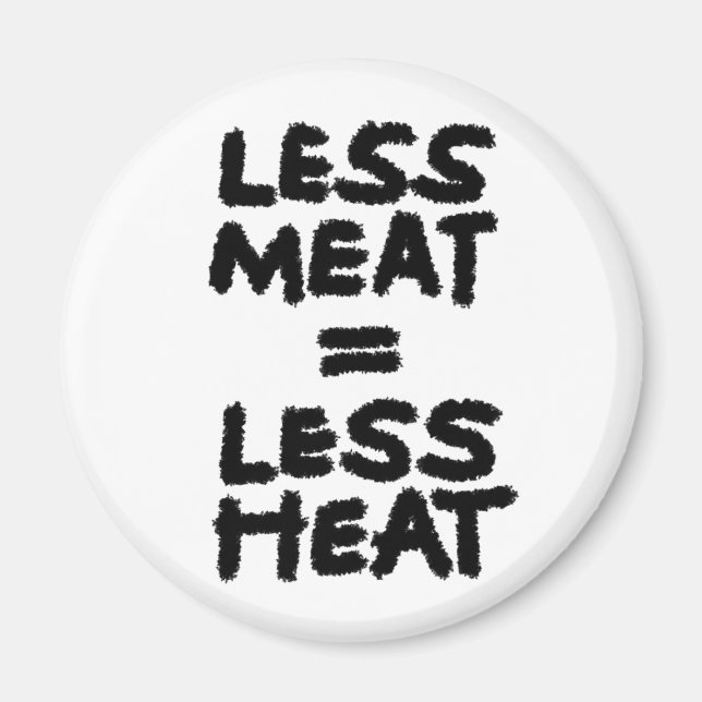 Mindre kött = mindre värme magnet (Framsidan)