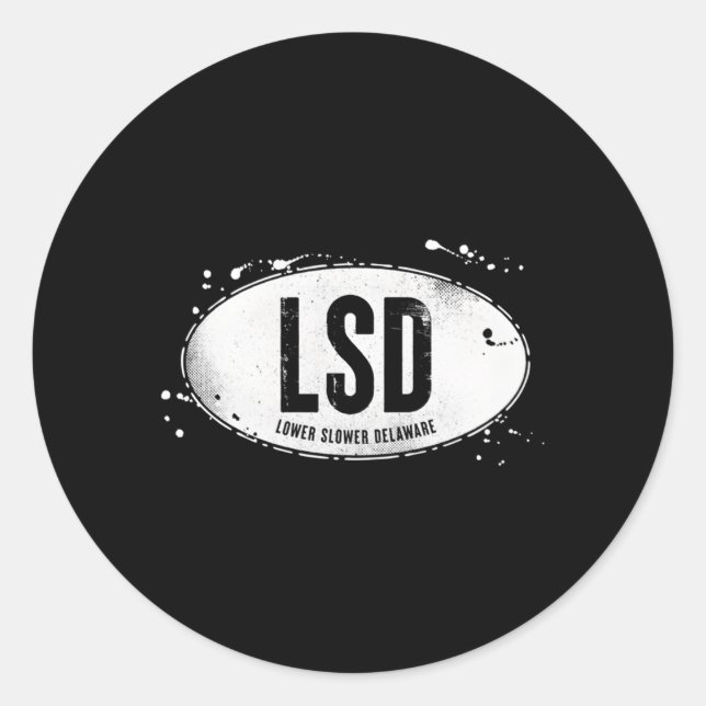 Mindre långsammare Delaware 2 Runt Klistermärke (Framsida)