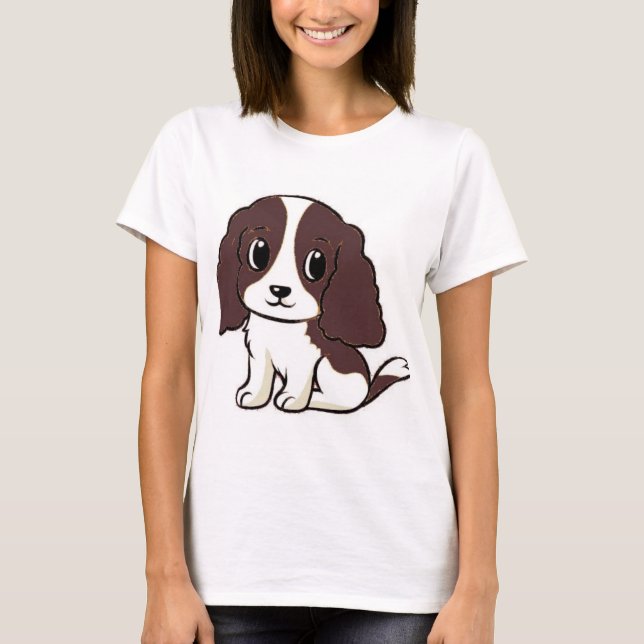 Mindre levervit tecknad t shirt (Framsida)