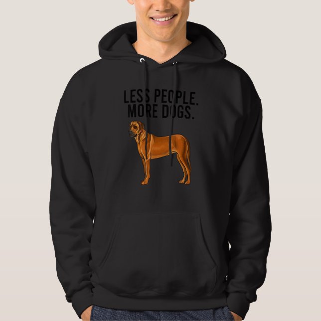Mindre Människor Fler Hundar Rhodesian Ridgeback I Hoodie (Framsida)