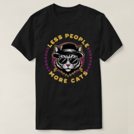 Mindre Människor Fler Katter Introvert Sarksatisk T Shirt