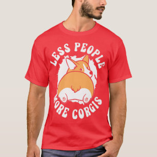 Mindre människor mer Corgis Welsh Corgi Hund älska T Shirt