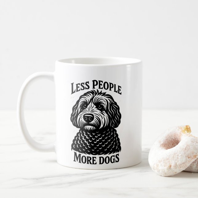 Mindre Människor Mer Hund Kop - Golden Doodle Kaffemugg (Med munk)