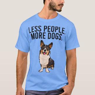 Mindre människor mer Hundar Cardigan Welsh Corgi F T Shirt