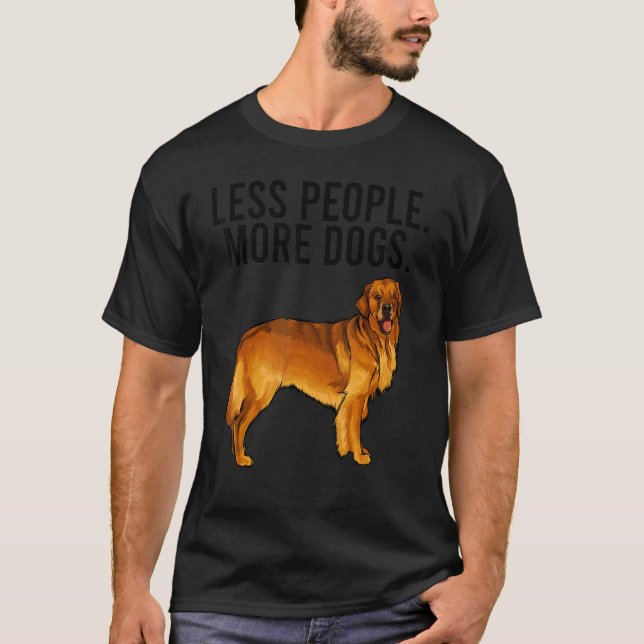 Mindre människor mer Hundar Golden Retriever Intro T Shirt (Framsida)