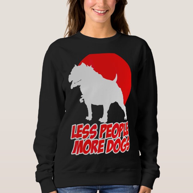 Mindre människor mer Hundar Hund Sarkastic T Shirt (Framsida)