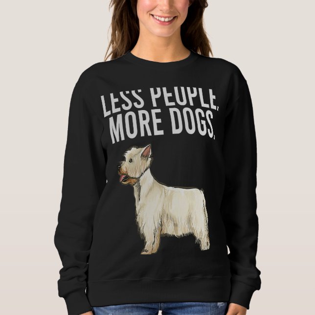 Mindre människor mer Hundar Väster Highland White  T Shirt (Framsida)