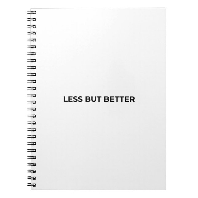 Mindre Men Bättre Minimalistisk Typografi Anteckningsbok (Framsidan)