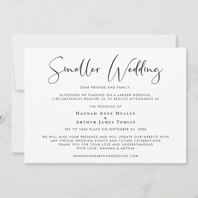 Mindre nedskalad bröllop elegant meddelande (Framsida)