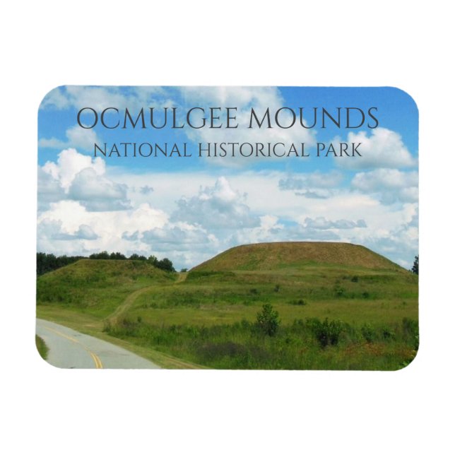 Mindre och Underbarare Temple Mounds, Ocmulgee Mou Magnet (Horisontell)