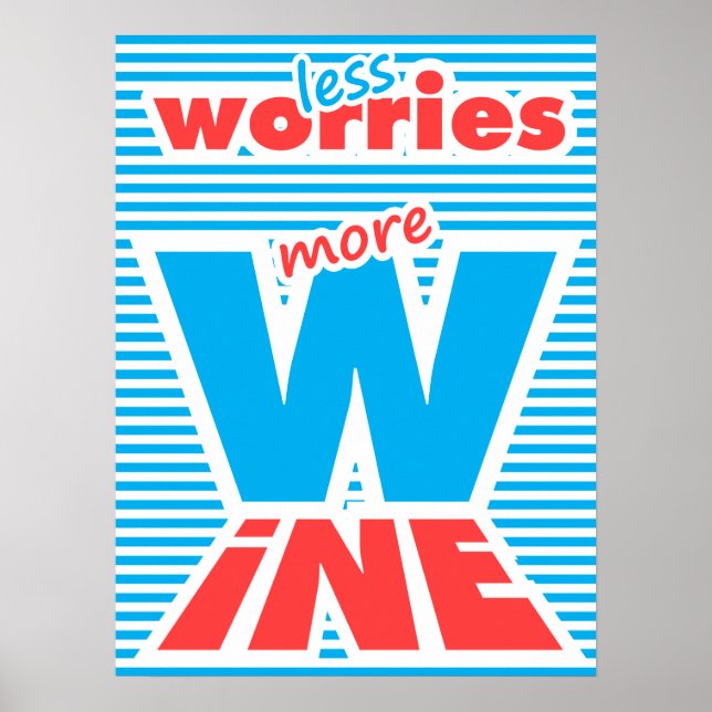Mindre oro, mer Vin, typografi Poster (Framsidan)