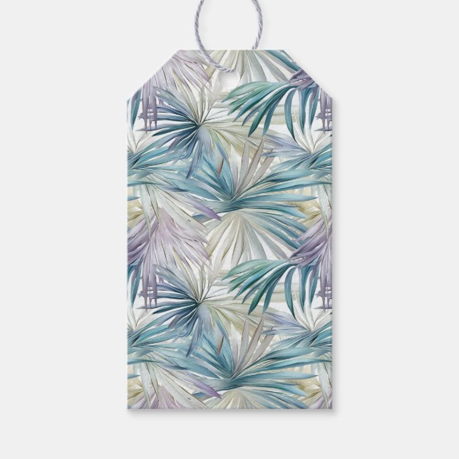 Mindre Pastel Handflatan Löv, mönster Presentetikett (Framsidan)