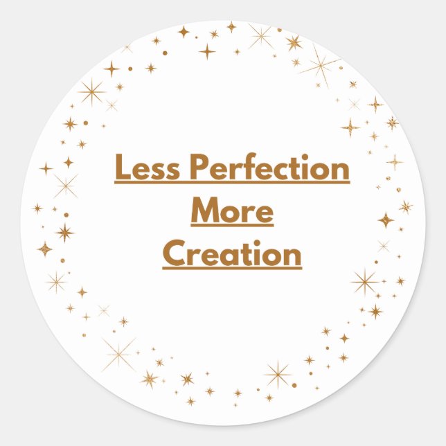 Mindre Perfektion Mer Kreativitet – Kreativ Märke  (Framsida)