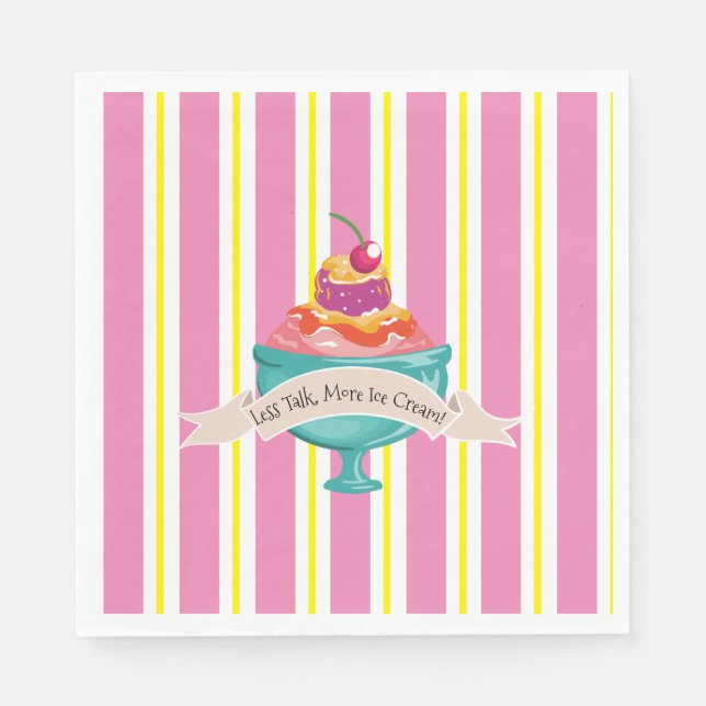 Mindre prat, mer Pappersservett för iskräm (Framsidan)