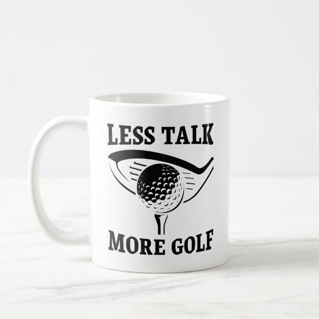 Mindre prata mer Golf Kaffemugg (Vänster)