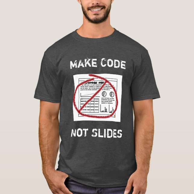 Mindre Slideware mer software Tee (Framsida)