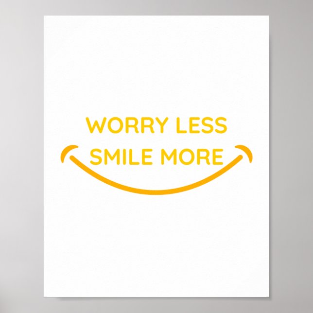 Mindre, Smilt mer gult textdesign Poster (Framsidan)