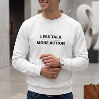 Mindre Snack Mer Action Vit Minimalistisk Rundhals Lång Ärmad Tröja
