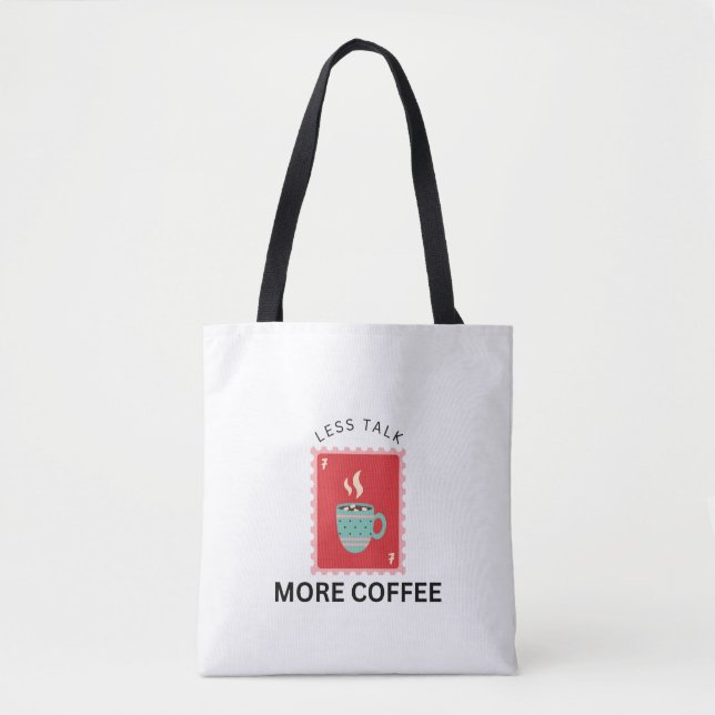 Mindre Snack Mer Kaffe Stämpel Illustration Tygkasse (Framsida)