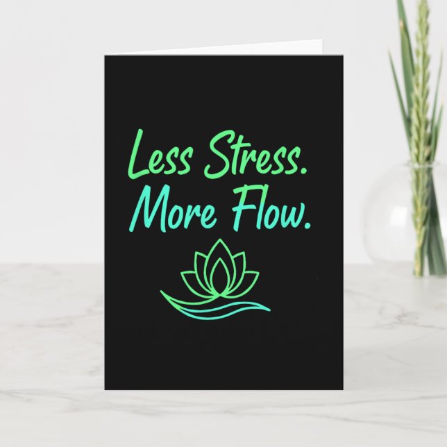 Mindre Stress Mer Flöde Yoga Meditation Mindfulnes Kort (Framsida)