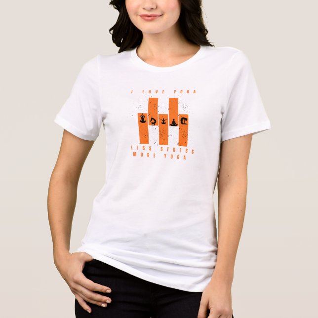 Mindre Stress Mer Framgång Typografi T-Shirt (Framsida)
