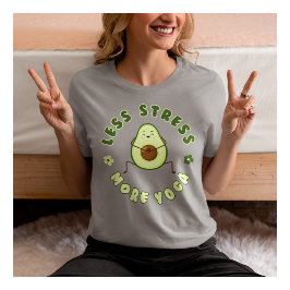 Mindre stress mer Yoga Fitness Enthusiast-övning T Shirt