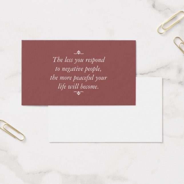 Mindre svar på negativa människor | Brun-Red Visitkort (Kontor)