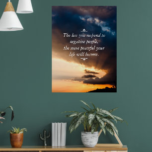 Mindre svar på negativa människor solnedgång bild poster