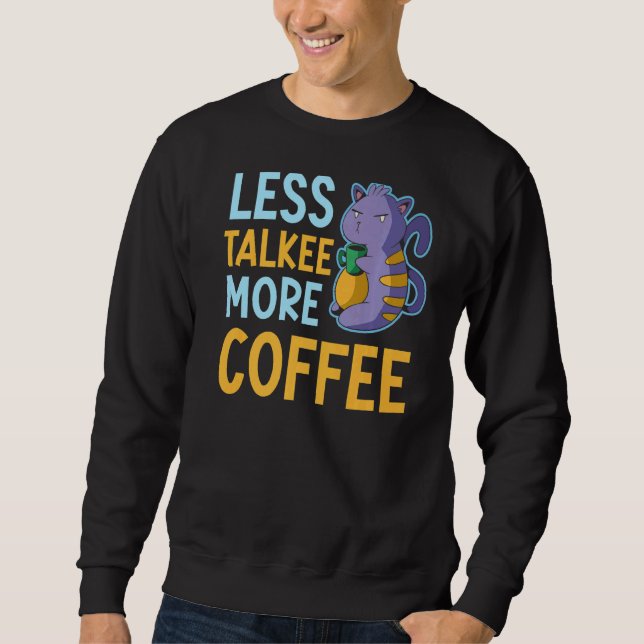 Mindre takie mer kaffeägare Kaffeintdrinker Lång Ärmad Tröja (Framsida)