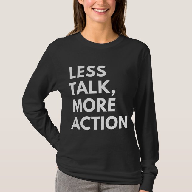 MINDRE TALK MER HANDLING T SHIRT (Framsida)