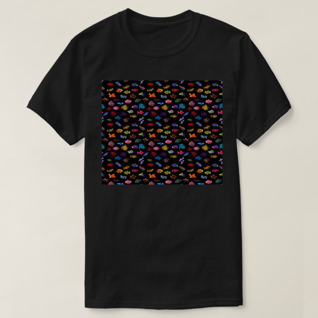 Mindre Tropiska fisken Mönster T Shirt (Design framsida)