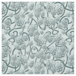 Mindre Upprepa Mönster Succulents på Gräs-Grönten Tyg