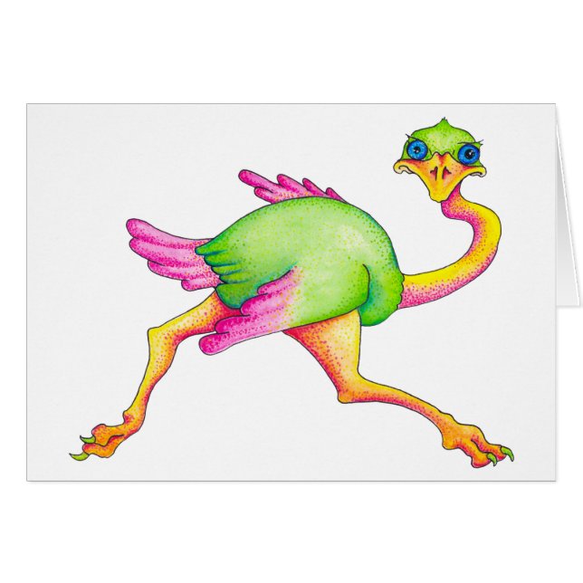 Mindre vanlig struts hälsningskort (Framsidan Horizontal)