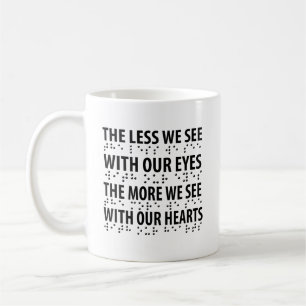 Mindre vi ser med Öga - blindskrift Kaffemugg