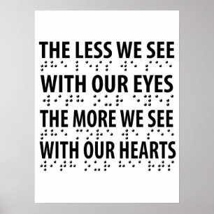 Mindre vi ser med Öga - blindskrift Poster