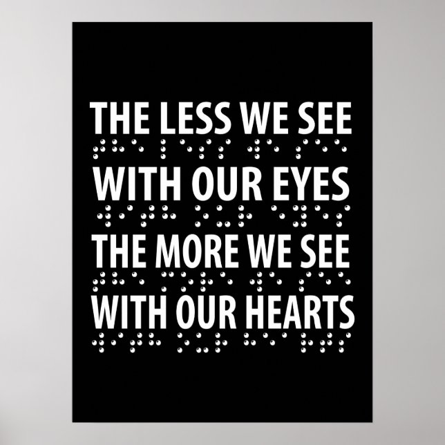 Mindre vi ser med Öga - blindskrift Poster (Framsidan)